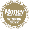 Money Magazine Best-Value Mobile Plan - High Usage Best of the Best 2022