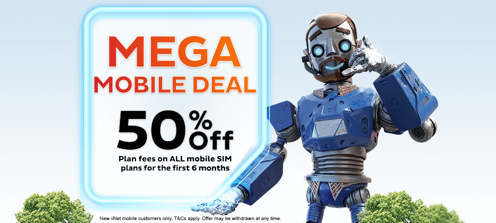 Mega Mobile Deal - 50% off plan fees on all mobile SIM plans for first 6 months