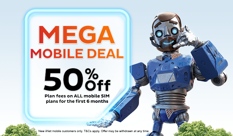 Mega Mobile Deal - 50% off plan fees on all mobile SIM plans for first 6 months